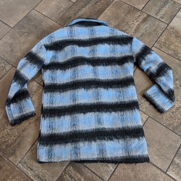 Me Jane Wool Blend Whimsical Dressy Coat Size S Blue & Black - Picture 2 of 10